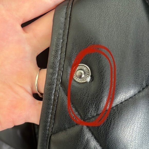 ZARA Quilted Faux Leather Longline Jacket Size XS - Picture 14 of 15